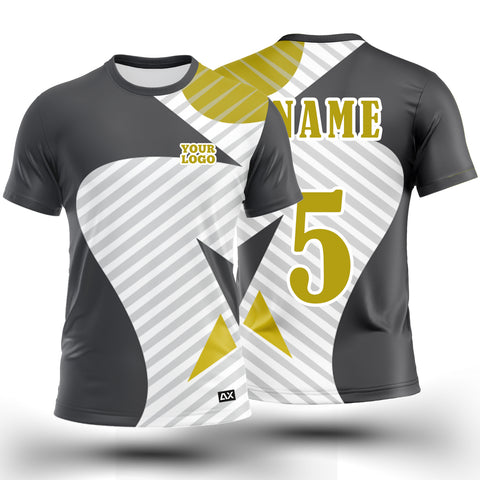 Customized  The Innovative and Creative Maverick Vision "Black, Grey, White, and Yellow Strips Sports Jersey" - Performance Edition