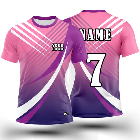 Customized The Legends  Worn by the Best Athletes in the World "Pink, Purple, white. Grey and Navy Blue Strips Sports Jersey- Performance Edition