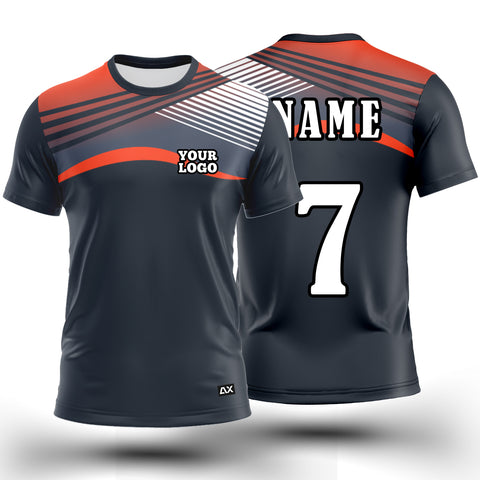 Customized The Ultimate Champion of the Field "Grey, Black, Red and White Strips Sports Jersey - Performance Edition