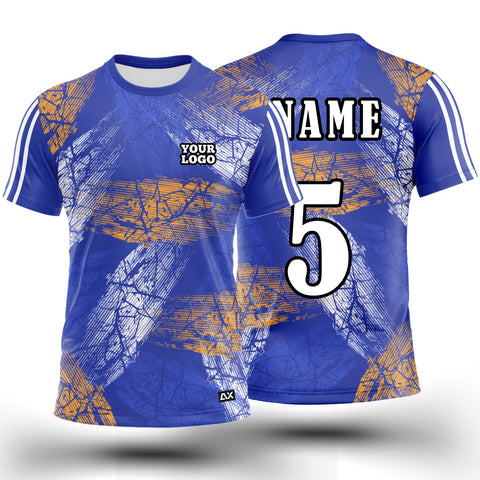 Customized The King Master of the Diamond Champion "Royal Blue and Orange, and White Strips Sports Jersey" - Performance Edition