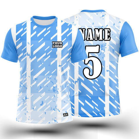 Customized The Durable and Flexible Warrior Force "White and Blue Strips Sports Jersey" - Performance Edition