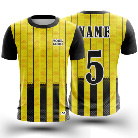 Customized The Venerated Champions of the Court "Yellow, Black and Orange Strips Sports Jersey" - Performance Edition