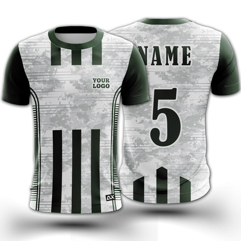 Customized The Unprecedented Water Surfing the Waves "Bottle Green, White, and Grey Strips Sports Jersey" - Performance Edition