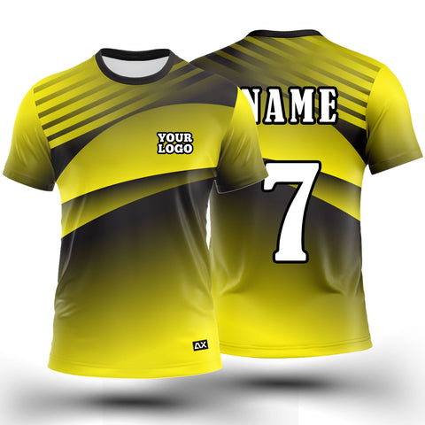 Customized The Top-Quality Power of Dominance "Yellow, Black, and Grey Strips Sports Jersey - Performance Edition