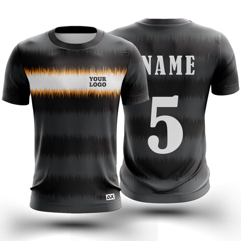 Customized The Hundred-Meter Heroes of the Sprinter "Black, Grey, White, and Orange Strips Sports Jersey" - Performance Edition