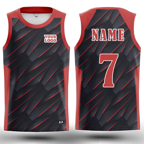 Customized The Savage Bear with Ruthless Victory "Red, Black and Grey Strips Basketball Sports Jersey" - Performance Edition