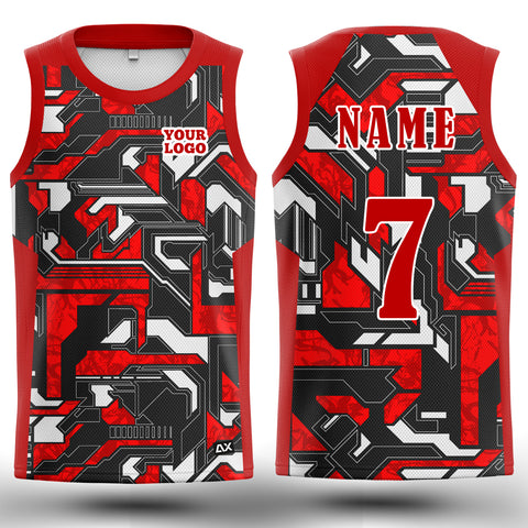 Customized The Impenetrable Defender of The Wall "Red with Multicolor Strips Basketball Sports Jersey" - Performance Edition