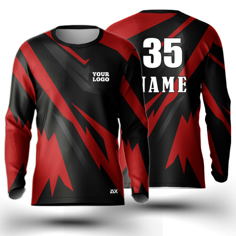 Customized The Unstoppable Juggernaut of the Court "Black, Red and Grey Strips Riding Sports Jersey" - Performance Edition