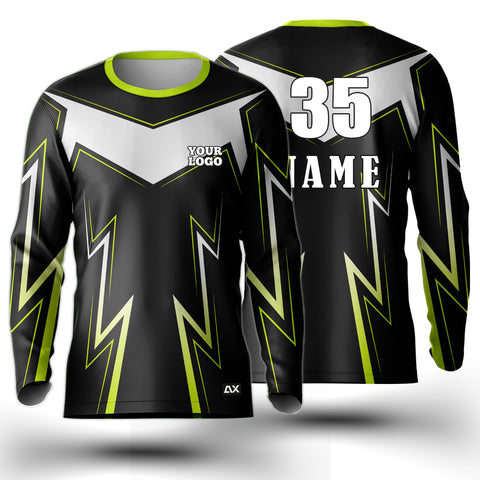 Customized The Ironclad Defender of Victory "Neon, White and Black Strips Riding Sports Jersey" - Performance Edition