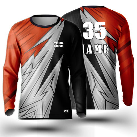 Customized The Warriors of the Game "Orange, White, Black and Grey Strips Riding  Sports Jersey" - Performance Edition