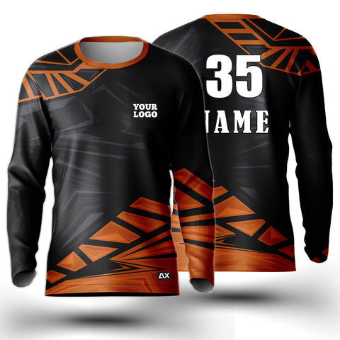 Customized The Immortal Legends and The Majestic Eagles "Orange, Black and Grey Strips Riding  Sports Jersey" - Performance Edition