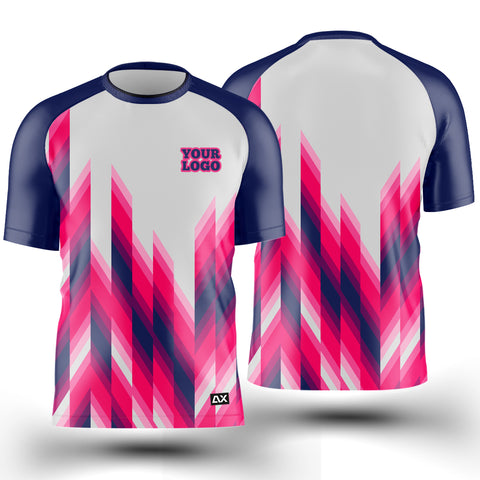 Customized Our Vibrant Jersey Will Keep You in the Zone "Royal Blue with Pink Stripped  Cycling Sports Jersey" - Performance Edition