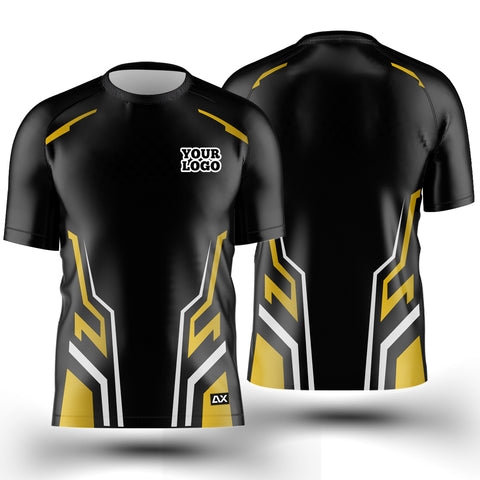 Customized The Colossal and Commanding Icon "Black, Yellow and White Strips Cycling Sports Jersey" - Performance Edition