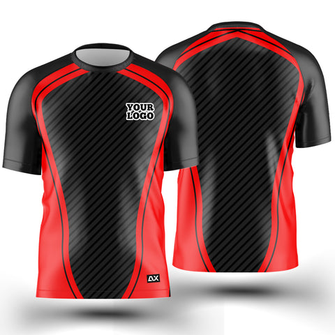 Customized The Unstoppable Force of Nature "Black with Red and Grey Strips Cycling Sports Jersey" - Performance Edition