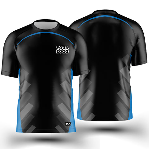 Customized The Mighty Titan of the Field "Black, Blue and White Strips Cycling Sports Jersey" - Performance Edition