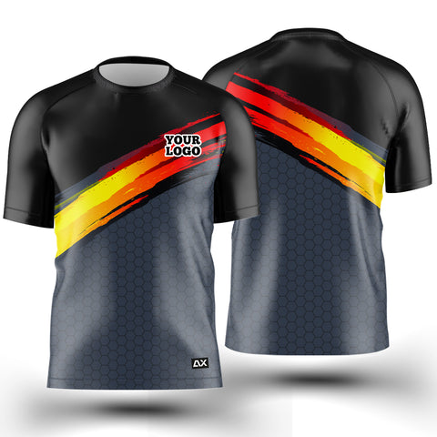 Customized The Pursuit of Excellence Future is Ours "Grey, Black, Yellow and Red Strips Cycling Sports Jersey" - Performance Edition