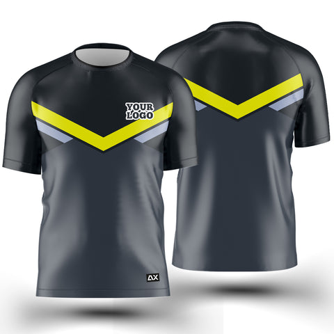 Customized Chasing Greatness and Defying the Odds "Grey, Yellow and Black Strips Cycling Sports Jersey" - Performance Edition