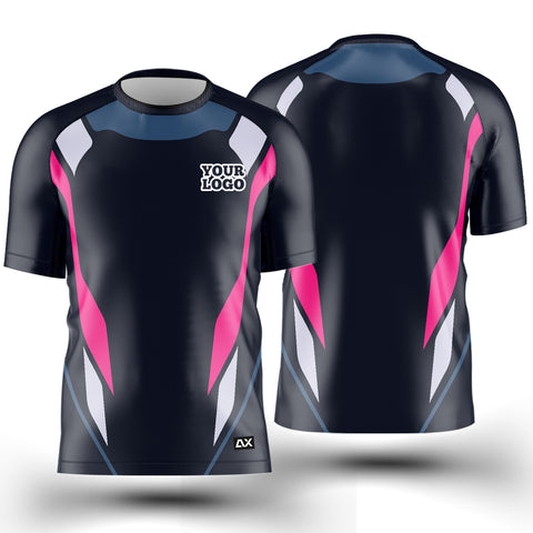 Customized The Pride of the Game Changer "Black, Pink, White and Grey Strips Cycling Sports Jersey" - Performance Edition