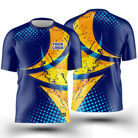 Customized Unleash the Unique Greatness Effects "Royal Blue, Yellow and Blue Cycling Sports Jersey" - Performance Edition