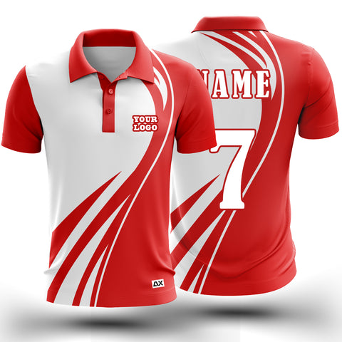 Customized The Sublimated Pro-Style Reversible Lacrosse Effect "Red and White Strips Cricket Sports Jersey" - Performance Edition