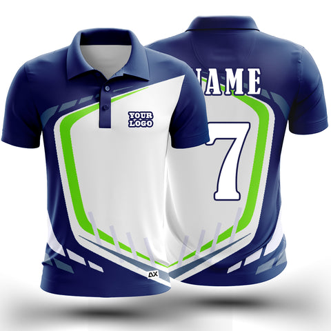 Customized The Intrepid Eagles of the Mountain Tops Soaring to New Heights "Royal Blue, White, Grey and Green Cricket Sports Jersey" - Performance Edition