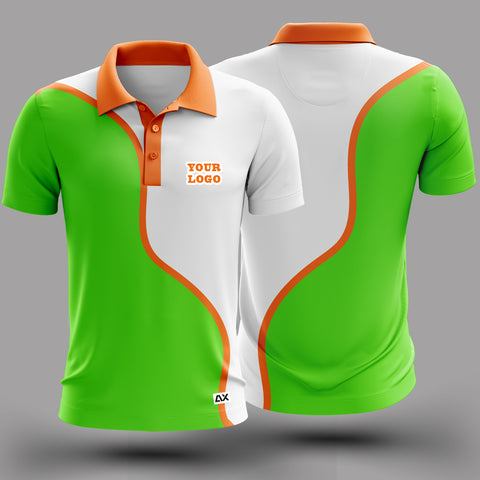 Customized The Brave Warriors of the Battlefield Cricket Wear "Green, Orange and White Strips Sports Jersey" - Performance Edition