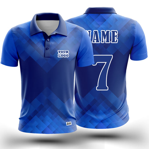 Customized The Swift Falcons of Flight Speedy and Strategic Cricket Wear "Blue Colour Strips Sports Jersey:" - Performance Edition