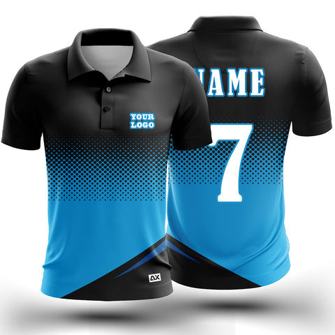 Customized As Represented by this Iconic Cricket Sports Jersey "Blue and Black" - Performance Edition