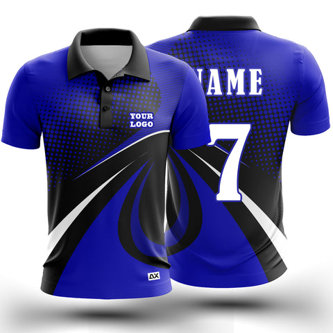 Customized The Eminent Masters of the Track Cricket Sports Jersey "Royal Blue, Black and White" - Performance Edition