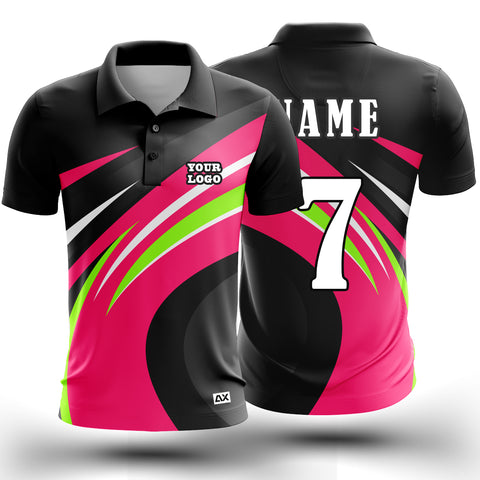 Customized The Rampaging Rhino Dominant Beasts of the Pitch Cricket Sports Jersey "Pink, Green, White and Black" - Performance Edition