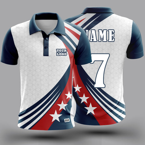 Customized The Flying Eagles High-Flying Kings of the Dome Cricket Sports Jersey "White, Red and Royal Blue" - Performance Edition