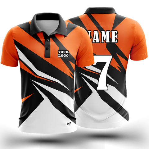 Customized The Unsurpassed Dynamo of the Rink Cricket Sports Jersey "Orange, White and Black" - Performance Edition