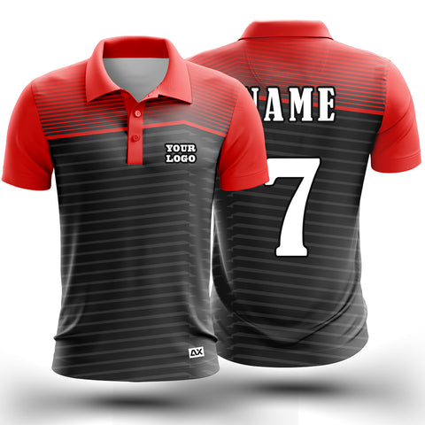 Customized The Unmatched Gladiator of the Mat Cricket Sports Jersey "Red, Grey and Black" - Performance Edition