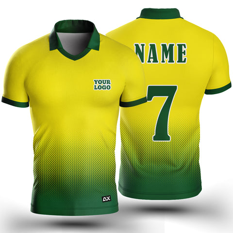 Customized The Ultimate Triumph in the Arena Elite Force "Yellow and Green Droplets Cricket Sports Jersey" - Performance Edition