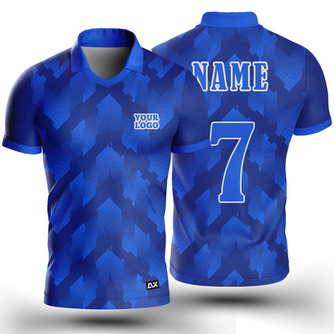 Customized The Pressure of Weathering and Competition in Sports Fashion "Navy Blue and Royal Blue Dynamic Cricket Sports Jersey" - Performance Edition