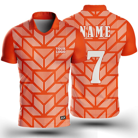 Customized The Pioneering New Techniques for Optimal Performance "Orange and Cream Strips Cricket Sports Jersey" - Performance Edition