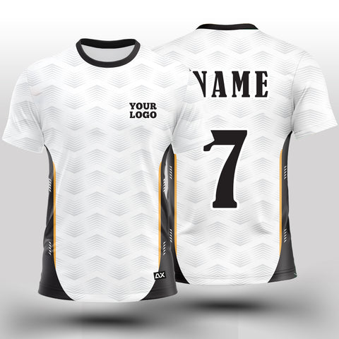 Customized Active Wear Cricket Jersey for Men - White Black Abstract Design - Performance Edition