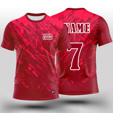 Customized The Peak of Sports Fashion Iconic "Red and Maroon Racing Stripe  Cricket Jersey" - Performance Edition