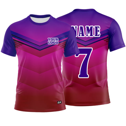 Customized The Unbeatable Jersey for Scoring Big Gaming "Pink, Violet and Red Strips Cricket Jersey" - Performance Edition