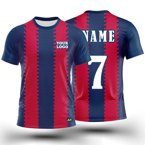 Customized Active Wear Football Jersey for Men - Navy Blue Abstract Design - Performance Edition