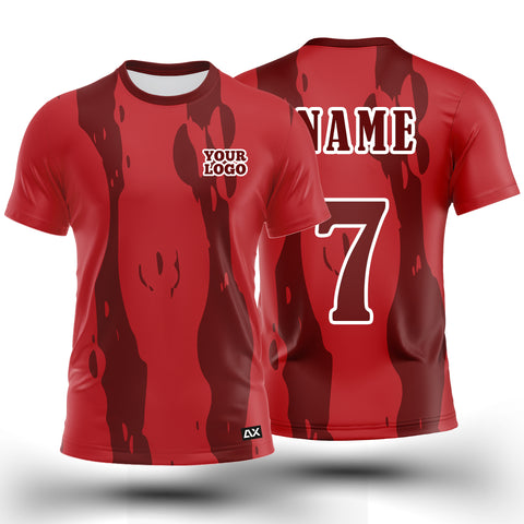 Customized A Legacy in the Making Building for Myself Bright ''Maroon and Red Strips Football Sports Jersey" - performance Edition