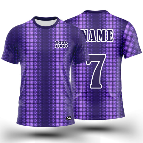 Customized Fearless Leader Guiding the Team to Victory "Violet with Purple Droplets Football Sports Jersey" - Performance Edition