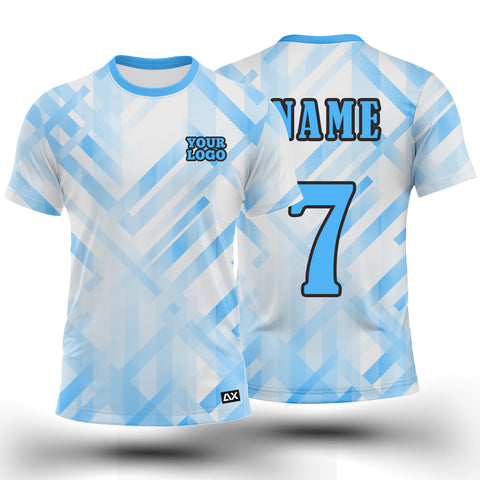 Customized The Perfect Fan Gear Fans of Dedicated "White and Blue Strips Football Sports Jersey" - Performance Edition