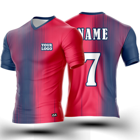 Customized The Story of our Iconic Based Design "Pink with Grey Strips Football Sports Jersey" - performance Edition