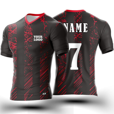 Customized Unleashing the Power of Persistence  "Red with Black Football Strips Sports Jersey" - performance Edition