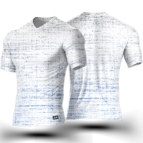 Active Wear Gym Jersey for Men -  White with Blue shade jersey Abstract Design - Performance Edition