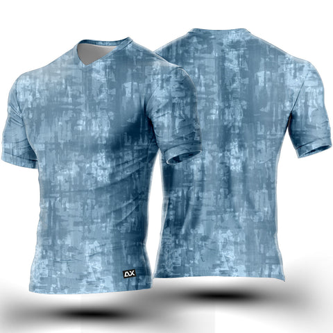 Active Wear Gym Jersey for Men - Blue jersey Abstract Design - Performance Edition