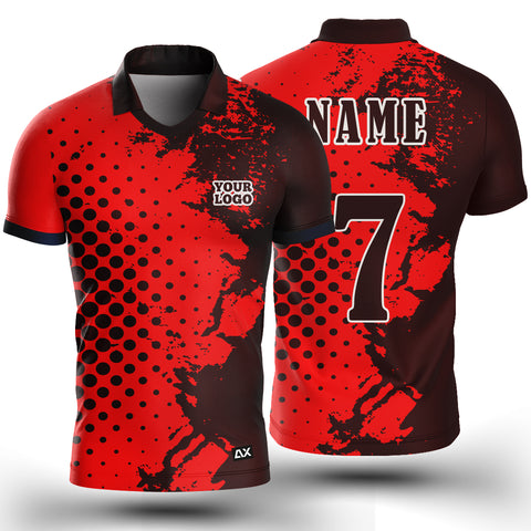 Customized Conquering Challenges with Courage Droplets "Red and Black Strips Kabaddi Sports Jersey" - Performance Edition