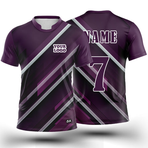 Customized The Intense and Loyal Sports Jersey for the Fearless "Violet with White Strips Kabaddi Sports Jersey" - Performance Edition