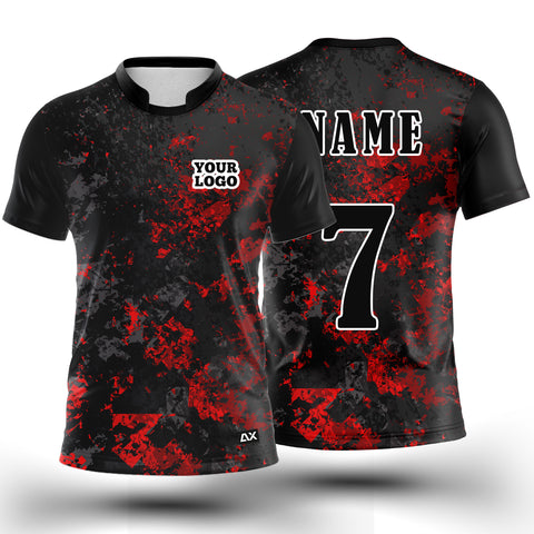 Customized The Elite Sports Jersey for the Extraordinary Player "Black with Red Dynamic Kabaddi Sports Jersey" - Performance Edition